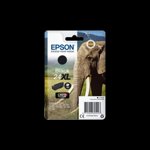 EPSON förpackning med 1 Elephant 24XL bläckpatron - svart - högkapacitets blisterförpackning med larm