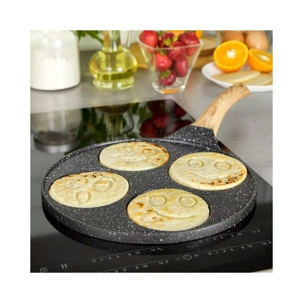 Crepepanna - KINGHOFF - 34673 - Marmor - Grafit - Alla brännare kompatibla Grafit