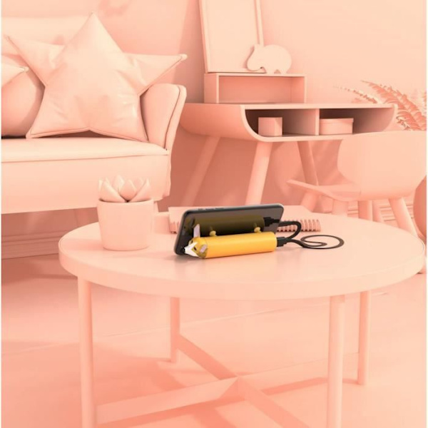 Batteri Power Pets - MOB - 4800 mAh - Gul - Laddar Smartphone - Sugkoppar Gul