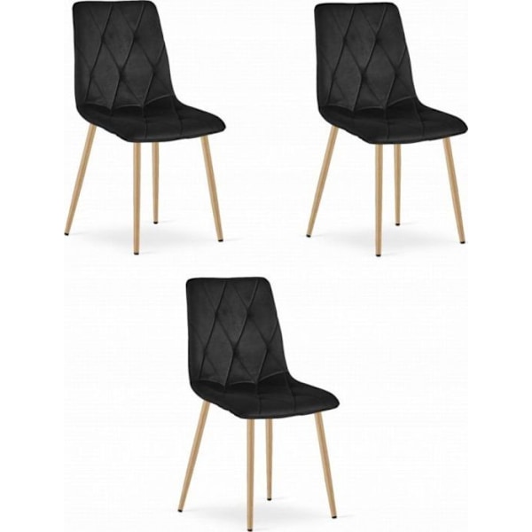 Chaise Leobert - model39233-LIBRA-LUMY82 - Chaise LIBRA - svart sammet / ben i trä x 3