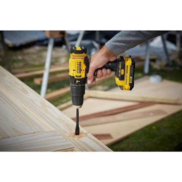 Slagborrskruvdragare 50 Nm - Litium 18V - 2 batterier 2Ah - STANLEY FATMAX V20 - SFMCD711D22-QW Gul