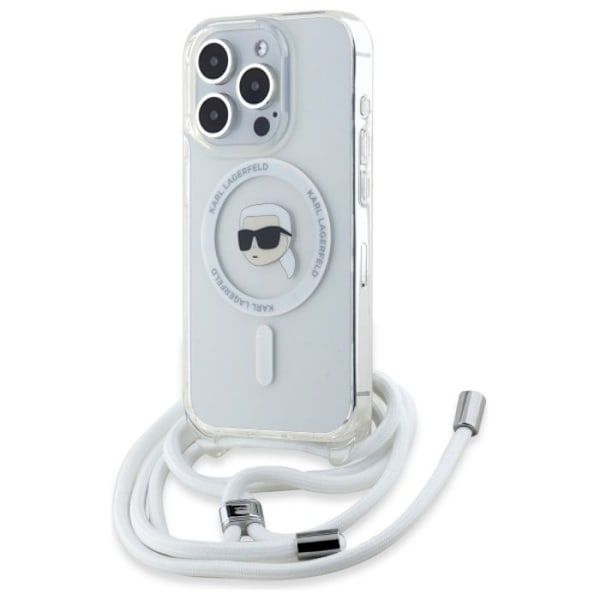 Étui Karl Lagerfeld Crossbody IML Karl Head MagSafe för iPhone 16 Pro Max (transparent)