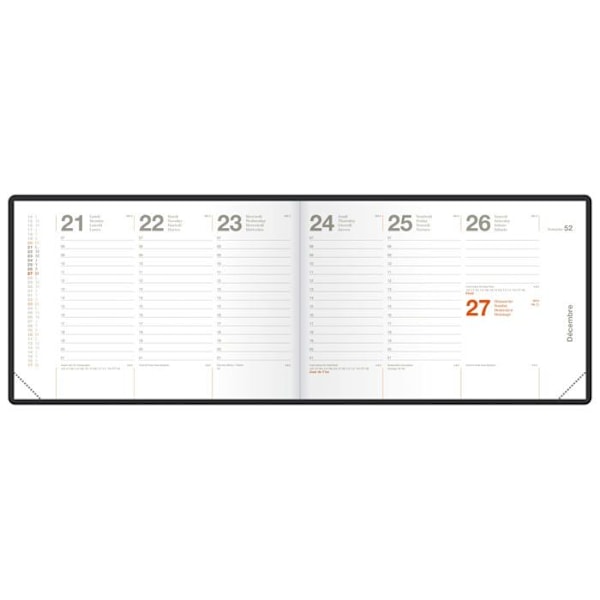 Dagbok - arrangör - refill Oxford - 100739615 - Agenda Europeisk civil Veckobok 15x10cm År 2023 Svart Fransk