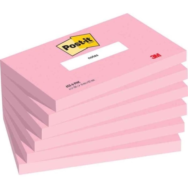 Självhäftande anteckningsblock - POST-IT - Anteckningar - 127 x 76 mm - Flamingorosa - 100 ark per block Rosa