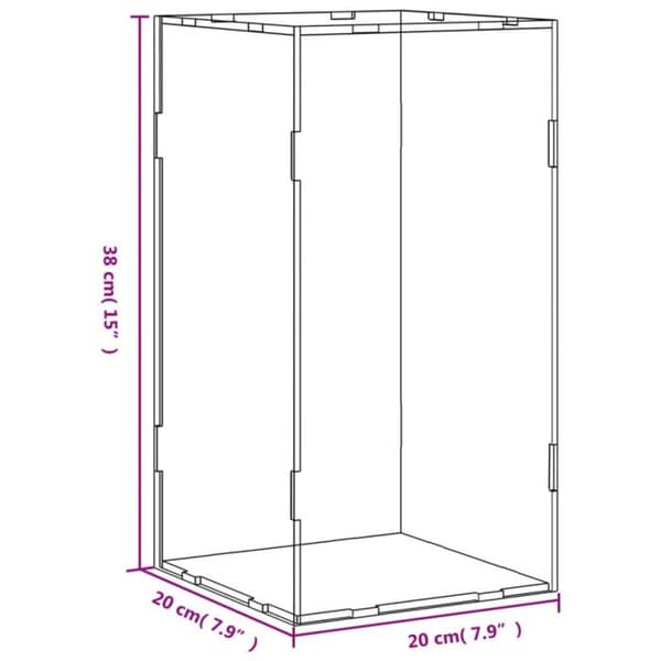 Transparent display box 20x20x38 cm akryl