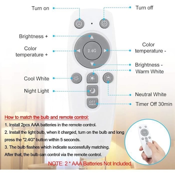 LED-lampa - SINJIAlight - 14 W - Dimbar - E27 - Kall/Varm Vit Vit kall, Gul varm, Vit medel