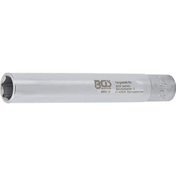 Extra lång sexkantig hylsa - BGS - 9863-13 - Krom-vanadium stål - 13 mm - 120 mm