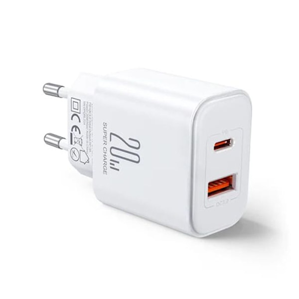 USB-laddare, Typ-C, 20 W - JoyRoom (JR-TCF05) - Vit
