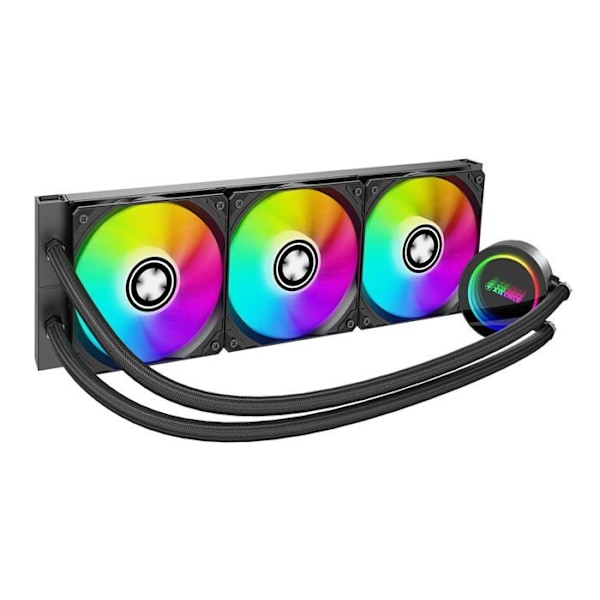 Xilence Wak LiQuRizer LQ.G RGB 360 mm vätskekylare med 3 120 mm ARGB-fläktar, kompatibel med Intel och AMD.