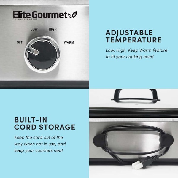 Elektrisk tryckkokare - elektrisk gryta Elite Gourmet - MST-5240SS