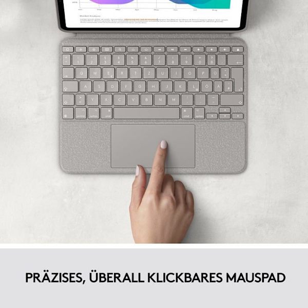 Tangentbord för surfplatta - Logitech - Combo Touch - Bakgrundsbelyst - Smart Connector - QWERTZ Tyska