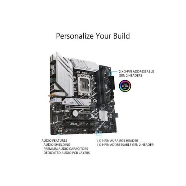 Moderkort - Asus - PRIME B760M-A WIFI D4 - Micro ATX - LGA 1700 - 128 GB RAM DDR4