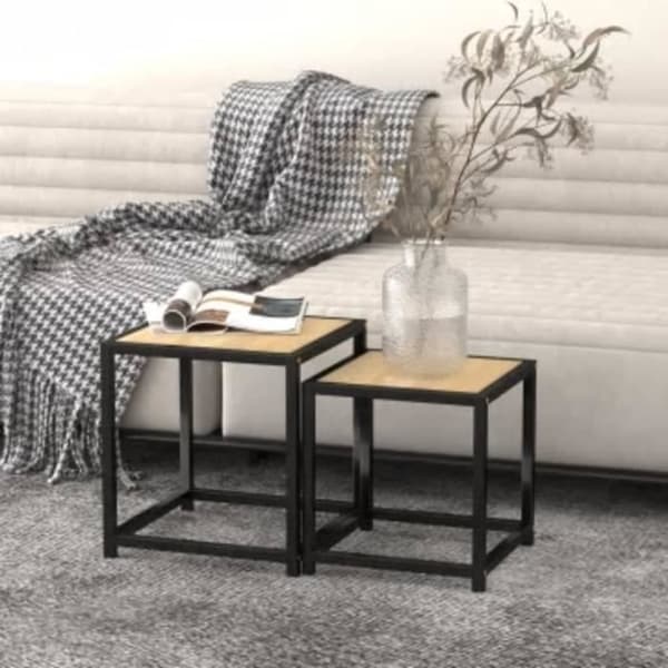 Tebord 2 st MDF Sonoma ek