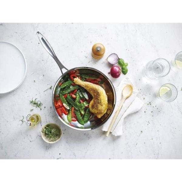 Stekpanna + lock Chef D: 24 cm - rostfritt stål rostfritt stål