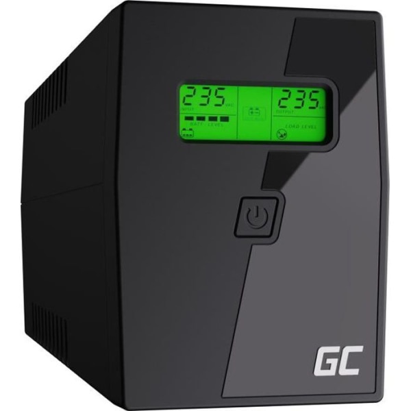 Green Cell Inverter - UPS USV 600VA - Avbrottsfri strömförsörjning Line-Interactive AVR Power Supply USB/RJ11 Svart