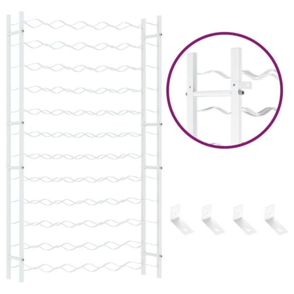 vidaXL Flaskställ för 72 flaskor Vitmetall 340912