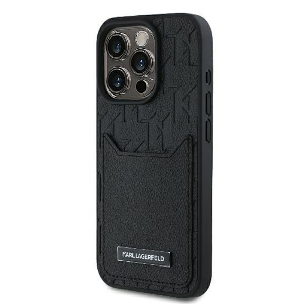 Coque Karl Lagerfeld kortfack monogram för iPhone 16 Pro Max (svart)