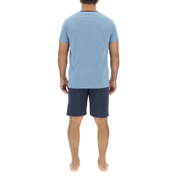 Pierrecardin Kort pyjamas set i bomull för män Blå jag