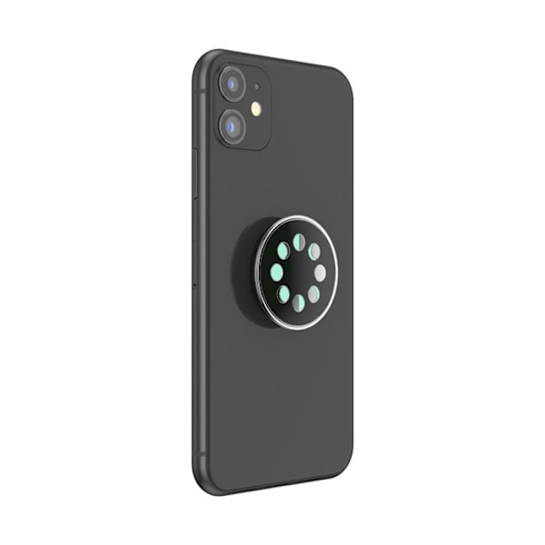 Stöd för smartphone - Popsockets - Fosforescerande retro-emalj - Svart/Blå/Silver - 39,74x7x24,25 mm svart/blå/silver