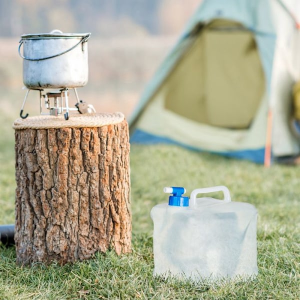 Matlåda - Relaxdays - Fällbar kvadratisk jerrycan - 4-pack - 5 L - Utan BPA transparent, blå