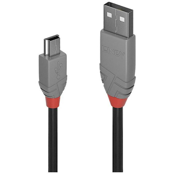 USB 2.0 typ A till Mini-B kabel - Anthra Line - 5m - LINDY