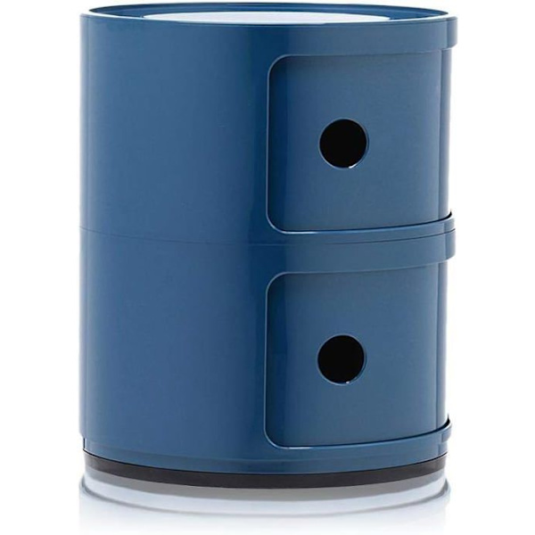 Liten Kartell förvaringsenhet - 0496615 - Componibili, Container 2 element, Blå, Rund bas