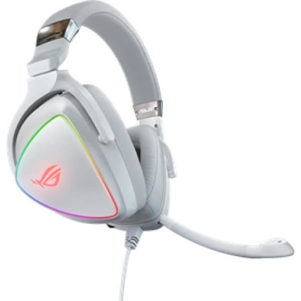 ASUS ROG Delta White Edition headset Huvudband Vit (ROG DELTA RGB Gaming Headset USB-C [USB2 Adapter] Hi-Fi ESS Quad-DAC Boom Mic Au Vit