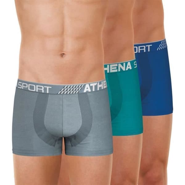 3-pack herrboxershorts Fresh Athena Grå-lagun-blå jag