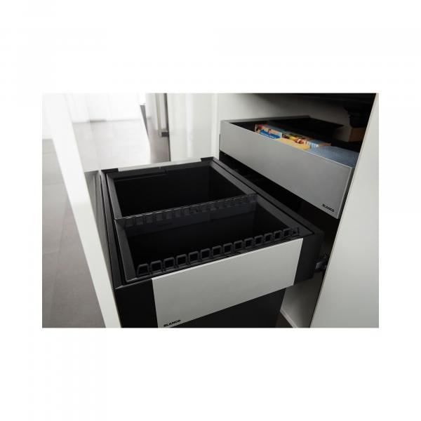 Avfallssamlare - Blanco - Select II 45/2 - 2x 16L hink - Aluminium - Grå Grau