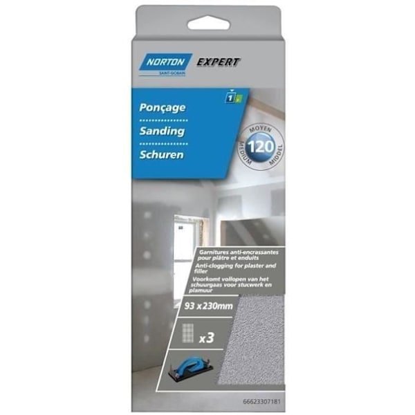 Speciell putsdyna 93 x 230 mm korn 120 set om 3