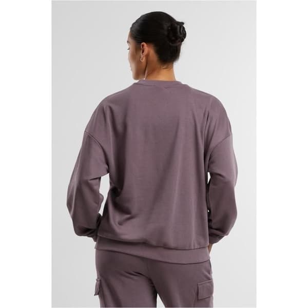 Oversize rundhalsad tröja för kvinnor Urban Classics Light Terry bleknad lila S