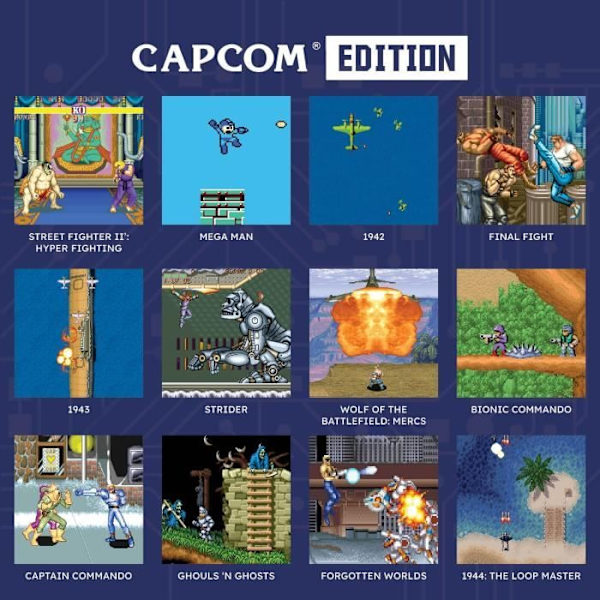 Retrogaming-konsol - BARA FÖR SPEL - Capcom Super Pocket - 12 integrerade klassiska spel - Evercade-kompatibel Blå och gul