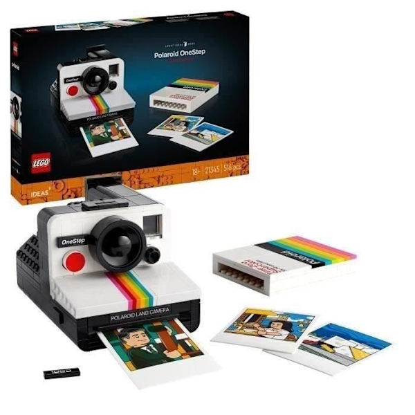 LEGO® 21345 Idéer Polaroid OneStep SX-70 kamera, byggbar modellsats för vuxna med klistermärken Vit
