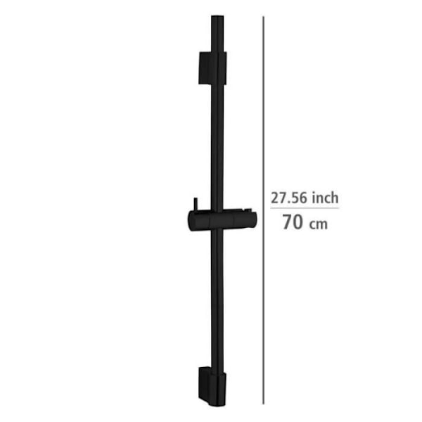 Duschstång - Wenko - Classic - Rostfritt stål - Svart - D 2,2 cm, H 70 cm Svart