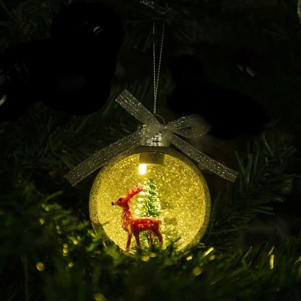 Lysande ornament WERKA PRO Glittrande ren Orange glitter