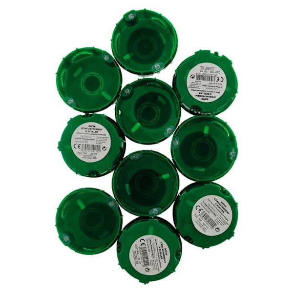 Lot 10 murverk lådor Ø60x40mm - skruv- och krokmontering - Grön - Zenitech