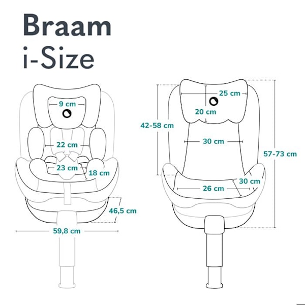 Bilbarnstol 360° LIONELO Braam iSize - ISOFIX - Svängbar bas 360° - 40-150 cm - Grupp 0/1/2/3 - Svart svart och grått