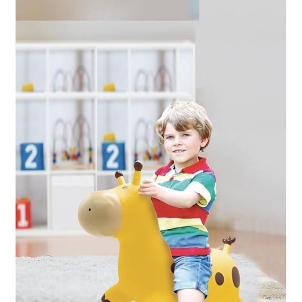 Uppblåsbar hoppgiraff - Lexibook - 45 cm H - Manuell pump ingår - Från 3 år Gul