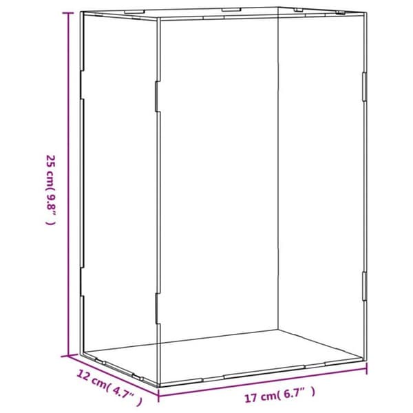 Transparent utställningslåda 17x12x25 cm akryl