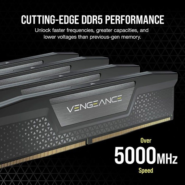 Corsair Vengeance DDR5 32 GB (2 x 16 GB) 6400 MHz CL36 - Svart - Dual Channel Kit 2 DDR5 PC5-51200 RAM - CMK32GX5M2B6400