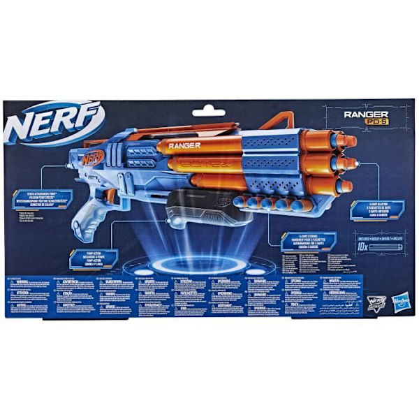 Nerf Elite 2.0, Ranger PD-5 Pump Blaster, 5-Barrel Shooter, 10 Nerf Elite Dart, lätt att använda, förvaring Flerfärgad