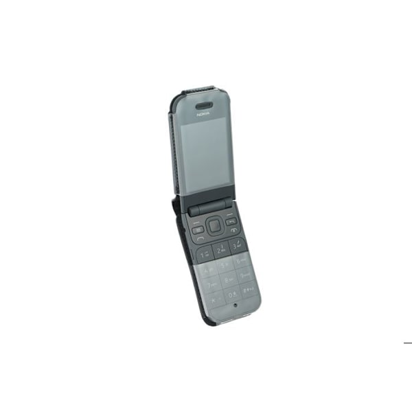 Skinnväska med bälteklipp för Nokia 2720 Flip svart skyddshuvudfodral Svart