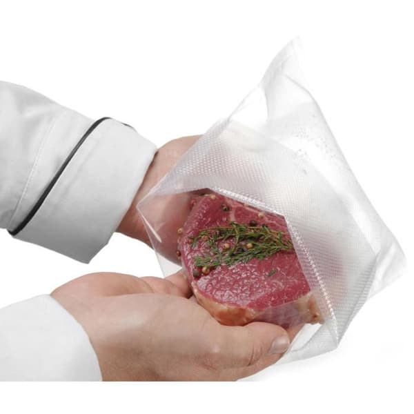 Molettade påsar för vakuumförpackningsmaskiner i rulle 200 x 6000 mm, 2 rullar