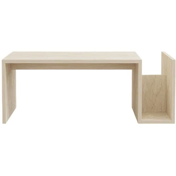Soffbord - MEMO - Rektangulär - Travertin marmorlook - 86,8 x 32,4 x 50 cm Travertineffekt