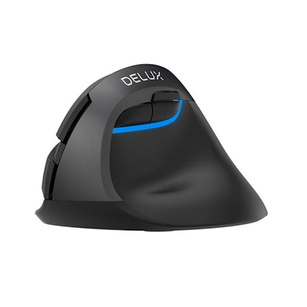 DELUX - M618 Mini DB Svart - Trådlös Vertikal Mus 2.4G 2400 DPI