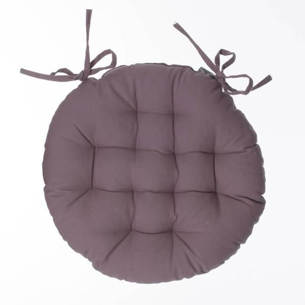 Rund stolskudde grå taupe D38cm Mol