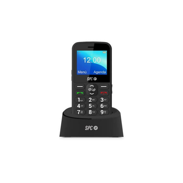 SPC Fortune 2 - Senior mobiltelefon med stora knappar, SOS-knapp, extra hög volym, smarta aviseringar Svart