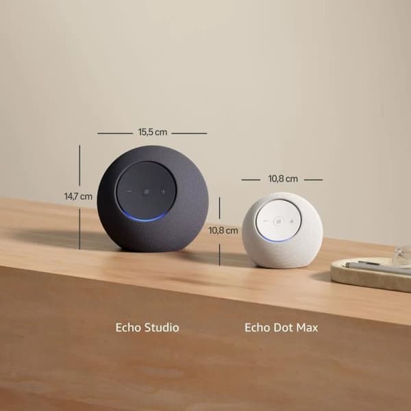 Ansluten högtalare - AMAZON - Echo Dot Max - 1 diskant + 1 subwoofer - Wi-Fi - Grafit Grafit