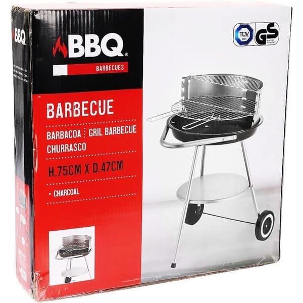 BBQ Grill för trädgård i förkromad kol 47 x 75 cm KO-C83000450 silver-