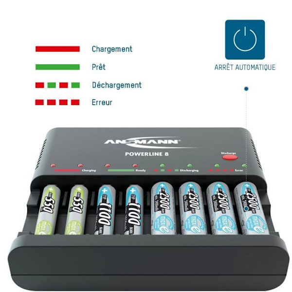 Ansmann Powerline 8 batteriladdare Svart 1001-0006